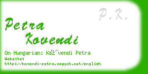 petra kovendi business card